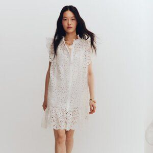 H&M White Eyelet Embroidery Dress – XXL (NWT)